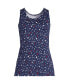 Women's Tall Cotton Tank Top Deep sea navy stars, M Long - фото #1