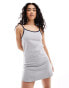 ASOS DESIGN preppy pyjama slip dress in grey