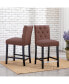 Фото #4 товара Linen Fabric Tufted Counter Stool (Set of 2)