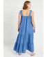 Plus Size June + Vie Strapless Tiered Midi Dress