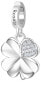 Silver pendant with zircons Storie RZ182R four-leaf clover