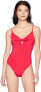 Фото #1 товара Trina Turk Women's 168450 High Leg Tie Front One Piece Swimsuit Size 2