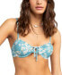 ფოტო #1 პროდუქტის Juniors' Beach Classics Tie-Front Floral-Print Bikini Top