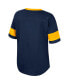 ფოტო #3 პროდუქტის Big Girls Navy West Virginia Mountaineers Tomika Tie-Front V-Neck T-shirt