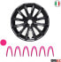 Фото #14 товара OMAC Hubcaps Wheel Trims Set 16 Inch Compatible with Car Car Made of Pa66 M20 + PP ABS Material Steel Rims Wheel Centre Caps 1 Set (4 Pieces) Matt Black/Lile Front and Rear