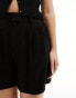 Фото #4 товара ASOS DESIGN Hourglass dad short with linen in black