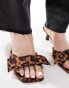 ASOS DESIGN Wide Fit Hyphen bow detail mid heeled mules in leopard Леопардовый, 39 - фото #4