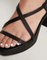 Фото #6 товара & Other Stories heeled strappy platform sandals in black