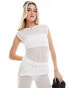 Фото #1 товара ASOS DESIGN beach crochet look tank top co ord in white