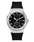 ფოტო #1 პროდუქტის Men's Multi-Function Black Silicone Watch 45mm