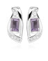 Фото #1 товара Silver earrings with synthetic amethysts SC472