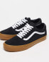 Vans Old Skool trainers in black with gum sole