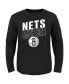 ფოტო #1 პროდუქტის Little Boys and Girls Black Brooklyn Nets Showtime Long Sleeve T-shirt