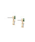 Green Velveteen 18K Gold Plated Drop Earrings