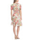 Фото #2 товара Petite Floral-Print Puff-Sleeve Faux-Wrap Dress