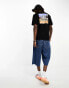 Coney Island Picnic co-ord short sleeve t-shirt in black with lost mind chest and back print