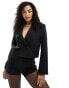 Фото #2 товара & Other Stories co-ord cropped blazer with extended shoulder in black