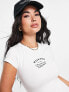 Фото #3 товара ASOS Weekend Collective mini dress with front graphic and short sleeve in white