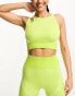 ASOS 4505 Seamless light support sports bra with strap detail co-ord in green