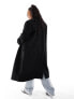 ASOS DESIGN Curve mid length dad coat in black