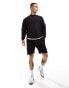 DTT crew neck sweatshirt & jersey short set in black