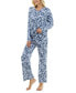 ფოტო #8 პროდუქტის Women's 2-Pc. Whisperluxe Printed Pajamas Set