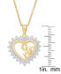 Фото #2 товара Macy's women's Diamond Accent 'Mom' Heart Pendant Necklace