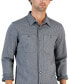 Фото #3 товара Men's Classic Fit Striped Button-Front Two-Pocket Shirt