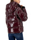Ella Lacquer Hooded Down Puffer Coat