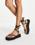 ASOS DESIGN Joanna flatform espadrilles in black