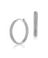 Sterling Silver Cubic Zirconia Braided Hoop Earrings