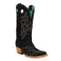 Фото #2 товара Corral Boots Suede Embroidery Square Toe Cowboy Womens Black Casual Boots A4476