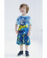 ფოტო #4 პროდუქტის Toddler Boys Justice League Batman T-Shirt and French Terry Shorts Outfit Set to