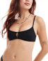 Фото #3 товара Weekday Bay scoop neck bikini top with keyhole detail in black