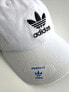 Women's Adidas Originals Cap Relaxed Strap-Back Hat Trefoil White Black Cotton