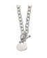ფოტო #1 პროდუქტის Polished Heart Toggle on a 18 inch Open Link Chain Necklace