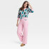 Women's On Holiday Graphic Sweater Pants - Pink L