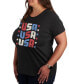 ფოტო #3 პროდუქტის Trendy Plus Size USA Graphic T-shirt