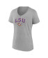 ფოტო #2 პროდუქტის Women's Heather Gray LSU Tigers Evergreen Campus V-Neck T-shirt