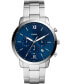 ფოტო #1 პროდუქტის Men's Neutra Silver-Tone Bracelet Watch 44mm