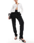 YAS high waisted tapered trousers in black - BLACK