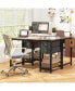 48" Home Office Desk with Storage Headphone Hook Shelf & 2 Drawers Laptop Desk