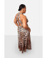 Фото #2 товара Plus Size Yasmeen Leopard Open Back Maxi Slip Dress