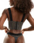 Фото #4 товара Tommy Jeans Signature lace bustier bra in charcoal grey