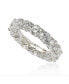 Кольцо Suzy Levian Sterling Silver CZ Eternity Band Серебристый, 5.5 - фото #1