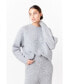 ფოტო #3 პროდუქტის Women's Blend Cropped Fuzzy Sweater