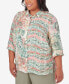 Фото #3 товара Plus Size Tuscan Sunset Tie Dye Button Down Blouse