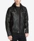 Фото #2 товара Men's Faux-Leather Detachable-Hood Motorcycle Jacket