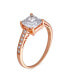 Кольцо Bling Jewelry Timeless CZ Princess Cut Розовый, 5 - фото #2