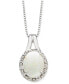 Фото #1 товара Macy's opal (1-1/2 ct. t.w.) & Diamond (1/10 ct. t.w.) 18" Pendant Necklace in Sterling Silver